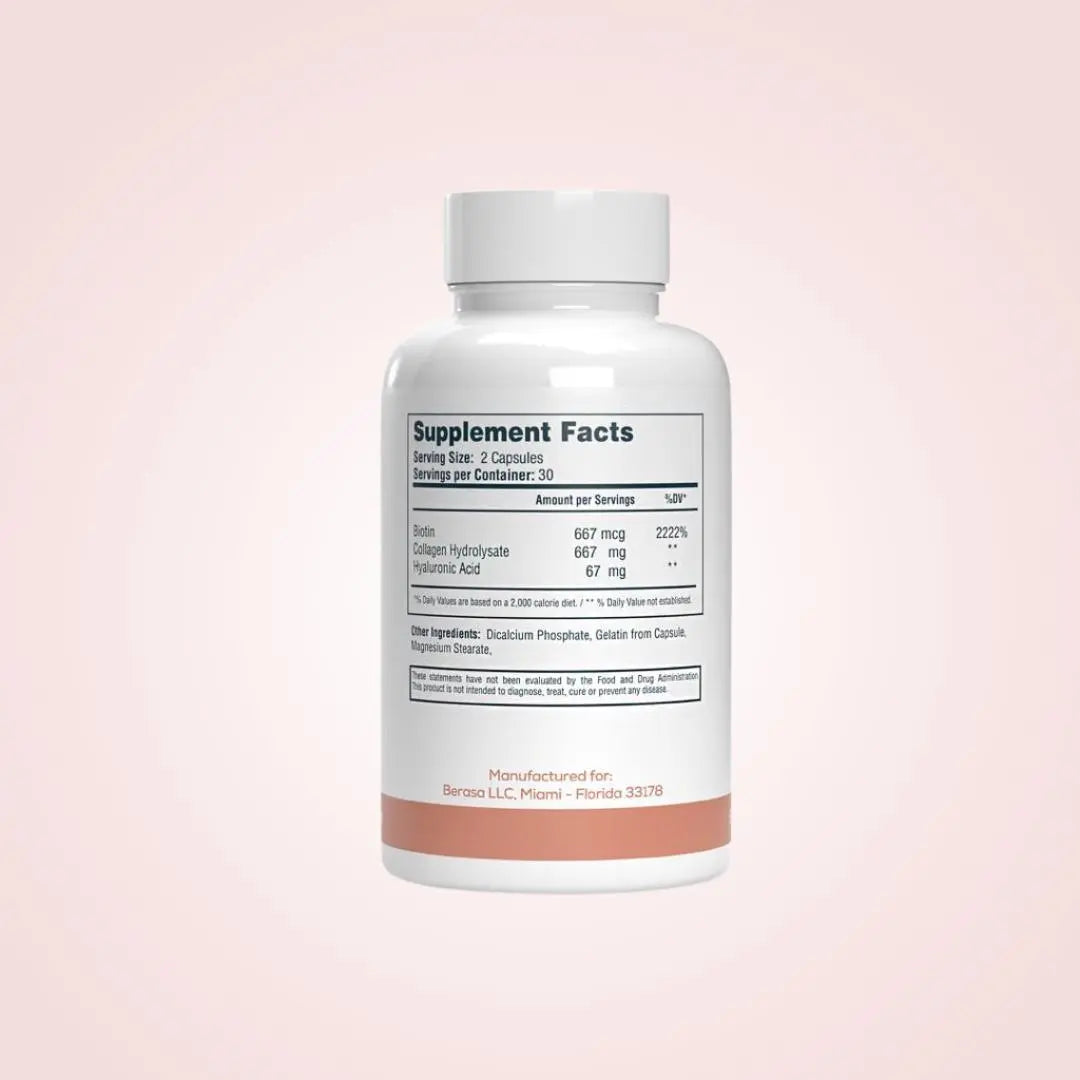 Support your beauty routine with Hair & Skin Goddess Formula, packed with Biotin, Collagen, and Hyaluronic Acid for deep nourishment. Feel the difference in your skin’s glow and hair's strength.